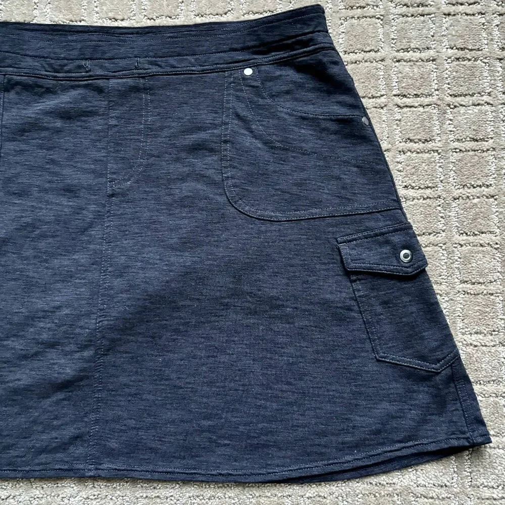 Kuhl Mova Skort Skirt Large Pull On Elastic Waist Gray Hiking Outdoor Walk Camp